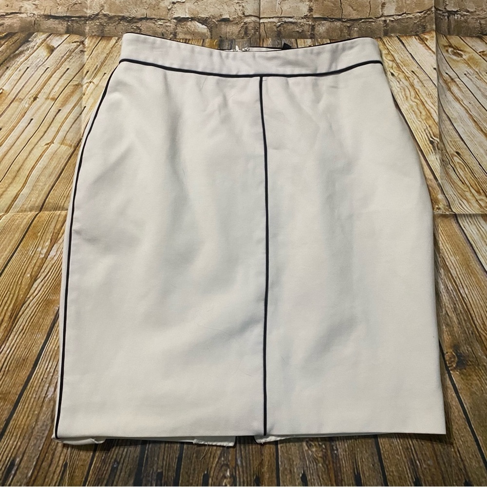 White House Black Market White Black Striped Pencil Skirt
